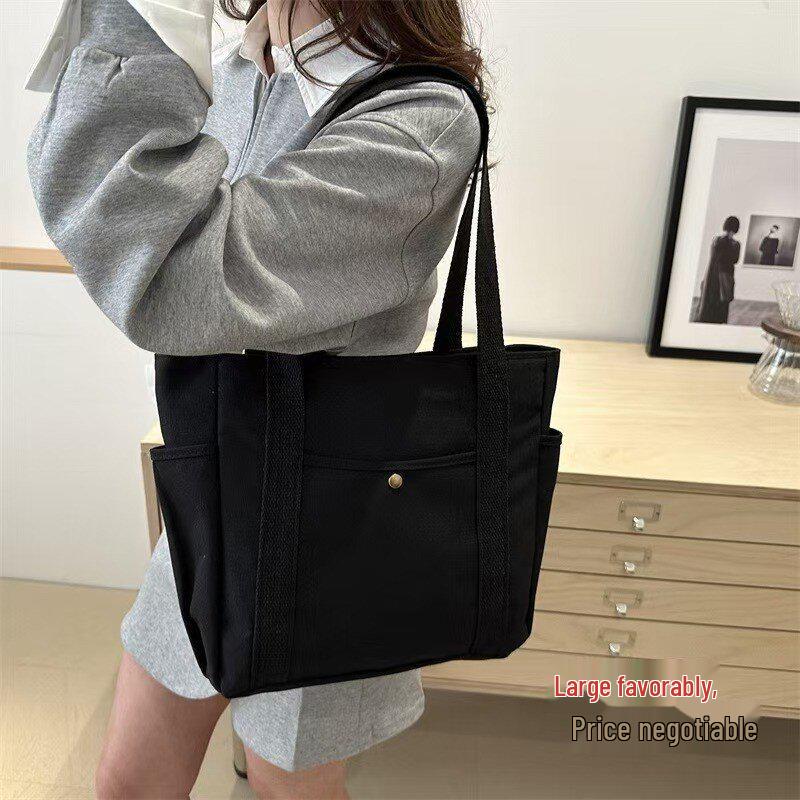 Versatile Large Capacity Canvas Tote: Commuting, Work, or Student Style Single Shoulder Bag