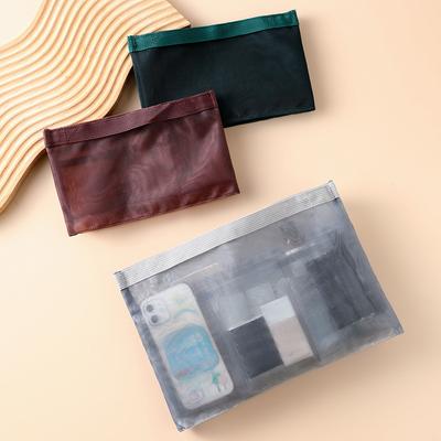 Transparente Kosmetiktasche aus Nylon-Netz für Damen Große Kapazität Futter-Aufbewahrungstasche Netz-Make-up-Beutel Reise-Toilettenartikel-Organizer