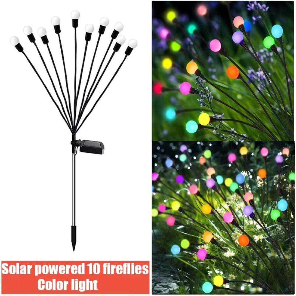 IP65 Waterproof Solar Firefly String Lights Wind Motion LED Garden Lights  Camping Decoration