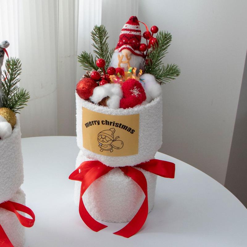 Festive Santa Claus Doll Bouquet for Girlfriend