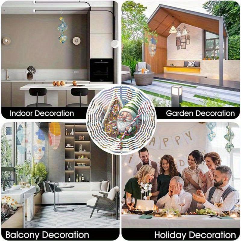 10 Inch Hanging Wind Spinner with 360 Degree Hook for Balcony Garden Decor Spring Summer Outdoor Decoration