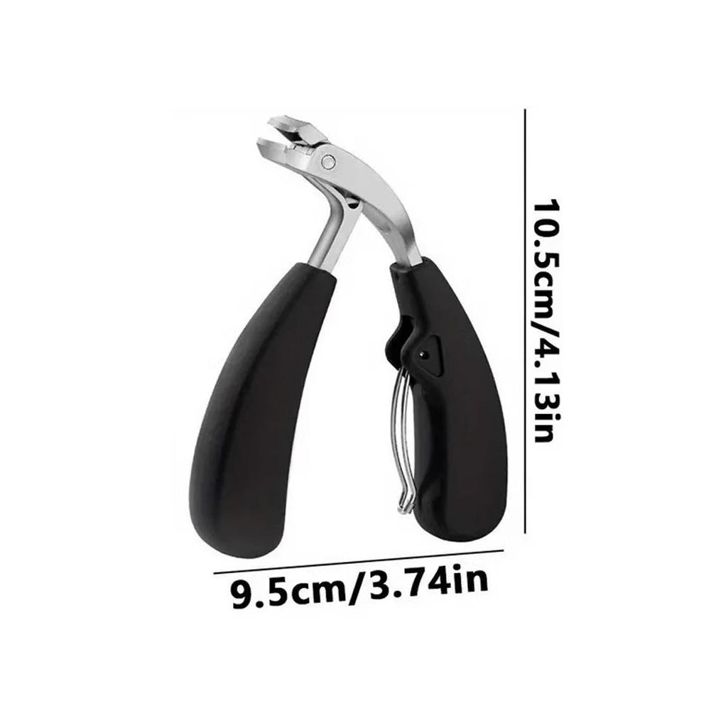Stainless Steel Curved Rubber Nail Clippers, Large Opening Design, Anti Splash And Anti Slip Handle Nail Clipper Set
