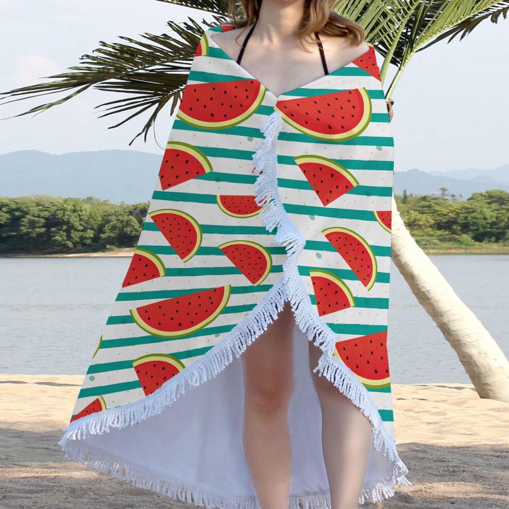 AuroraX Portable Round Beach Blanket (60