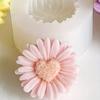 1pc Small Holeless Heart Chrysanthemum Scented Candle Silicone Mold DIY Chrysanthemum Scented Plaster Home Decor Silicone Mold