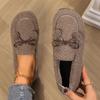 Fashion Women Flat Shoes Slip-on Comfortable Elegant Fabric Suede Ballet Casual Warm Round Toe Winter 2024 Platform Boots