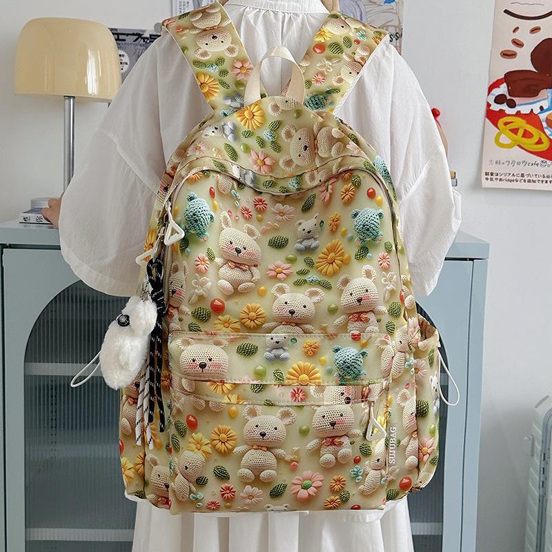 2025 autumn new backpack Japanese cartoon printed backpack campus style high school student schoolbag tide