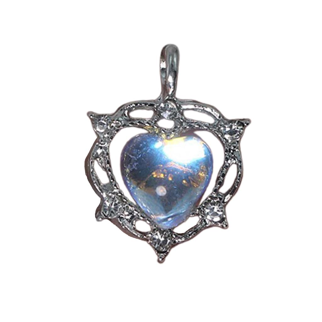 Crystal Heart-shaped Pendant Beads Rhinestone Love Heart Charm for DIY Keychain Necklace Earrings Accessories Crafts
