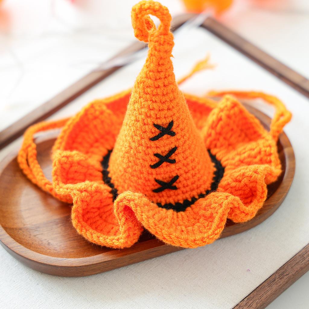 Pet Dog Cat Wizard Hat Small Dog Puppy Hat Outing Handsome Leisure Fashion Cute Accessories Halloween Woolen Wizard Hat Funny