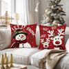 1pc/4pcs Christmas Red Pillowcases: Snowman, Merry Christmas, Love Bell, and Reindeer Designs! New Year Home Decoration