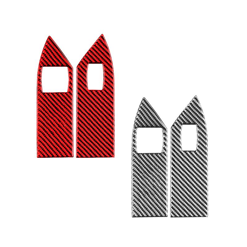 For Ford Mustang 2005-2009 Carbon Fiber Car Window Lifter Control Armrest Panel Trim Cover Decoration Sticker Auto Interior Part