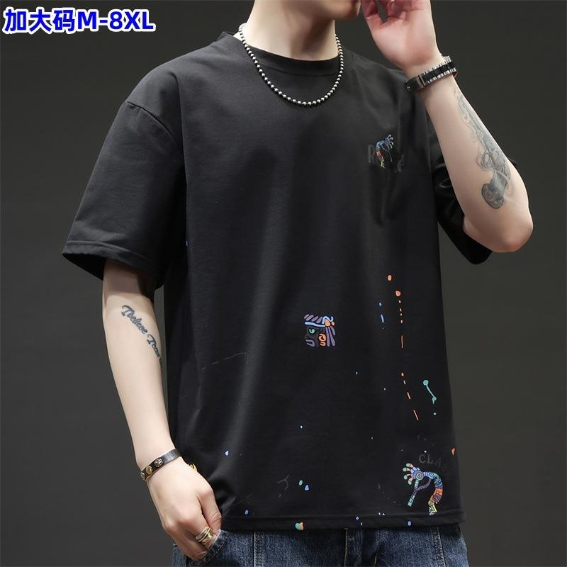 New Graffiti Short Sleeved T-shirt for Men's Summer Thin T-shirt Plus Size Men's Short Sleeved Shirt