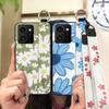Lanyard Flower Phone Case For Nokia HMD Skyline Kickstand Back Cover Ring Fashion Design Wrist Strap Waterproof Silicone