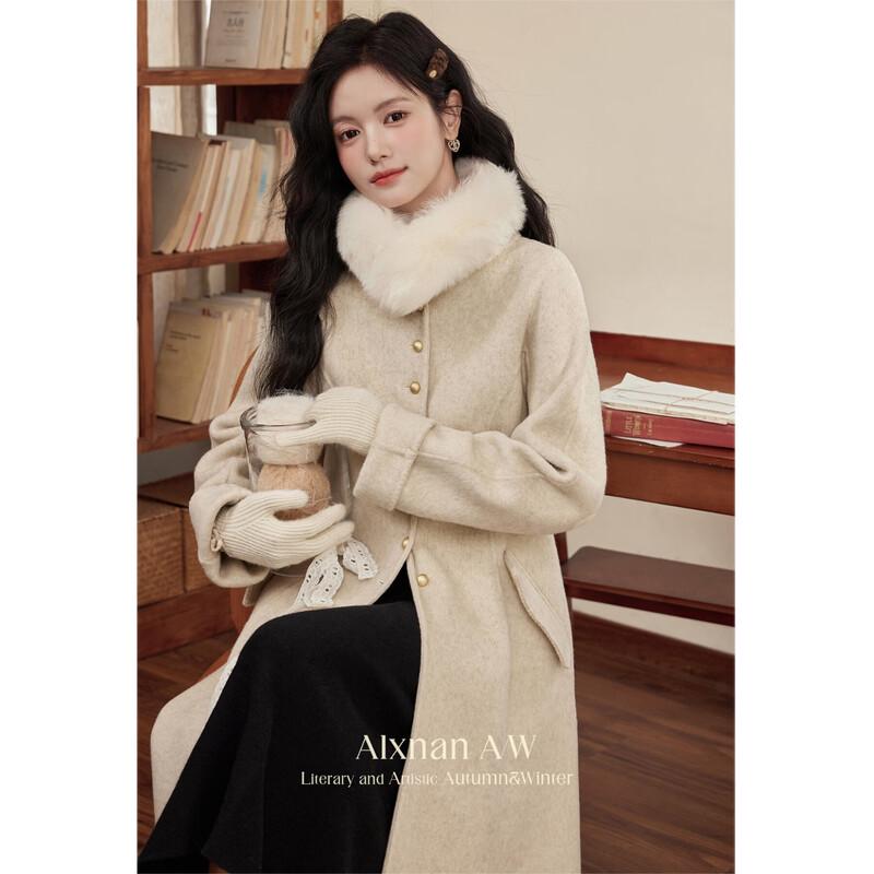 Lu Xiangnan Women's Long Double-faced Wool Coat