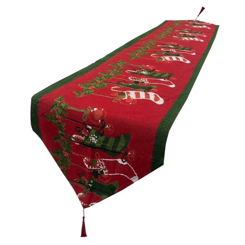 

Classical Christmas Table Runner Table Cloth Christmas Tablecloth with Snowflake Pattern for Dining Decorations