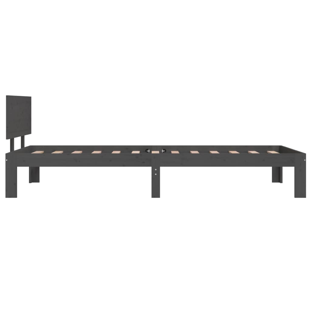 Solid Wood Bed Grey Pine 90 x 200 cm
