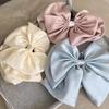 Versatile French Satin Bow Shark Clip - Elegant Texture Hair Accessory with Flower Bud Claw Design