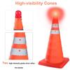 Reflective Stripes Road Cone Barricades Foldable Design Telescopic Folding Cone  Traffic Safety