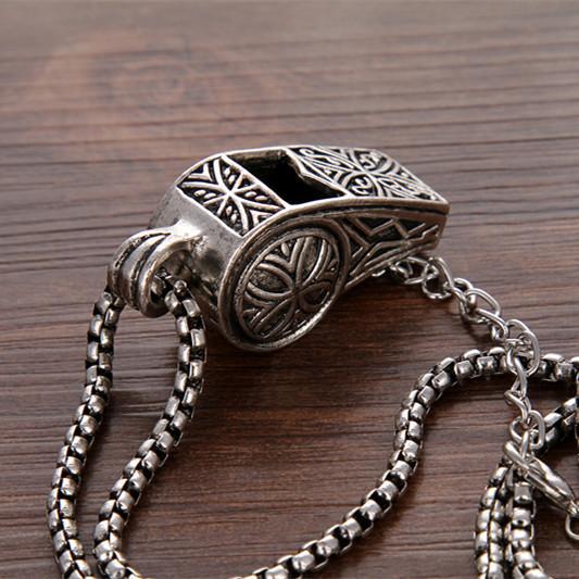 Whistle Retro Necklace Women'S Long Sweater Chain Fashion Personality Simple Pendant Accessories