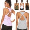 Women Loose Open Racerback U Neck Activewear Yoga Workout Fitness Vest Tank Top