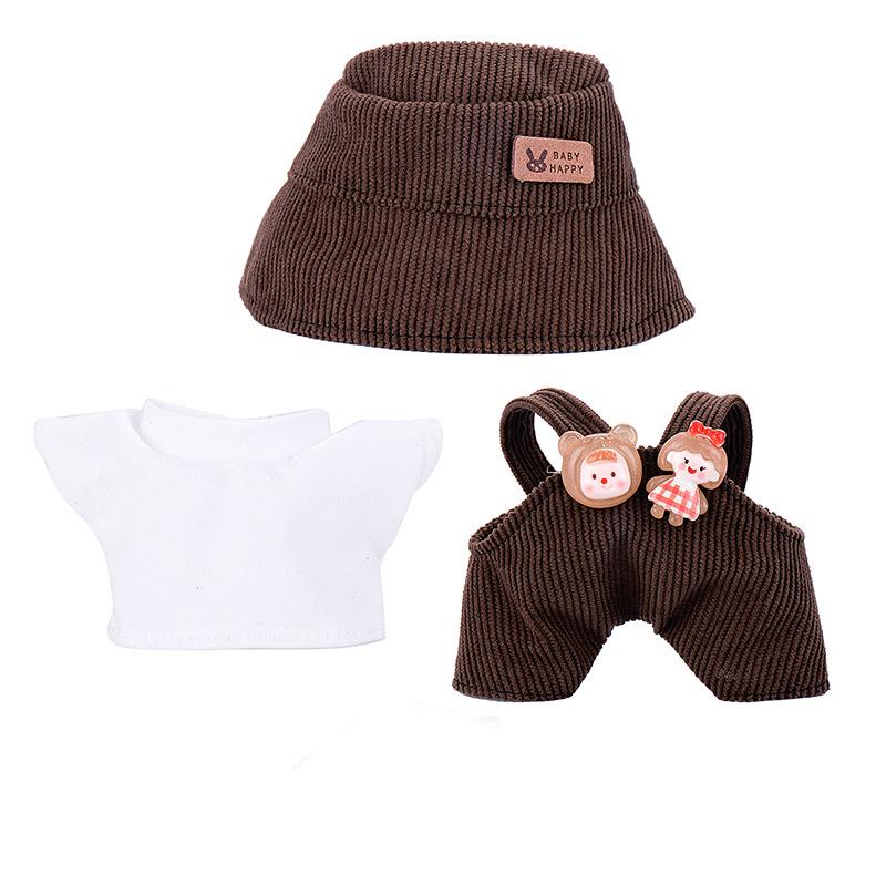 

1 Set 17cm Doll s Clothes Labubu V1 V2 Striped Sweater Overalls Hat Clothing
