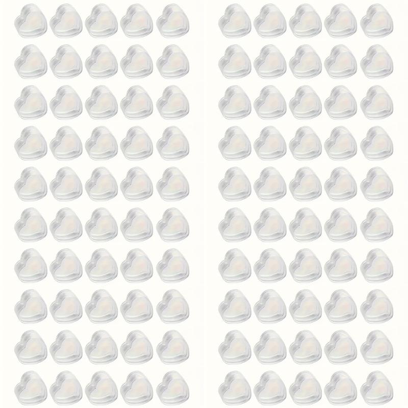 50/100pcs Heart-Shaped Plastic Cosmetic Jar Set Empty Clear Containers Mini Refillable Plastic Boxes with Lids for Sample Powder