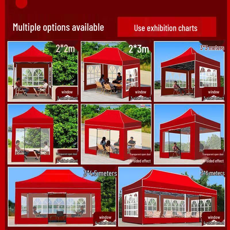 Jun Ding Ying 3x3 Automatic Heavy-Duty Canopy Tent with 3 Opaque Sidewalls