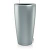 Premium Rondo Flower Pot 40 - Lec - Complete Kit - Metallic Silver - Height 75 Cm - Polypropylene Materials