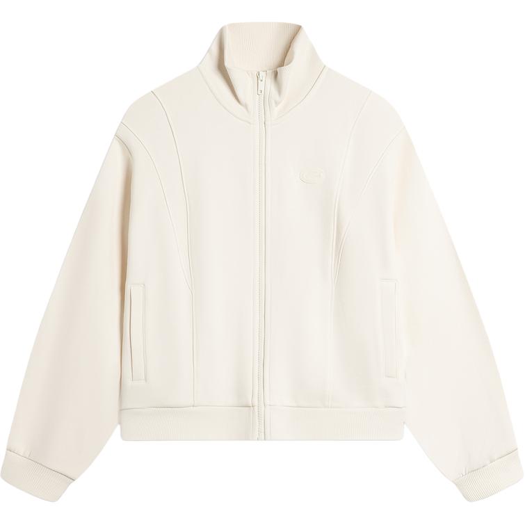 

Li Ning Спортивная серия Тренд Свободный Повседневный Простой Однотонный Свитшот с воротником-стойкой Женский свитшот Молочно-белый AWDU390-1 L