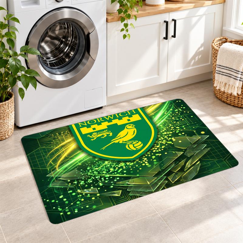 Flannel Kitchen Mat Norwich City Football Soft Area Rug Non Slip Floor Carpet Home Decoration
