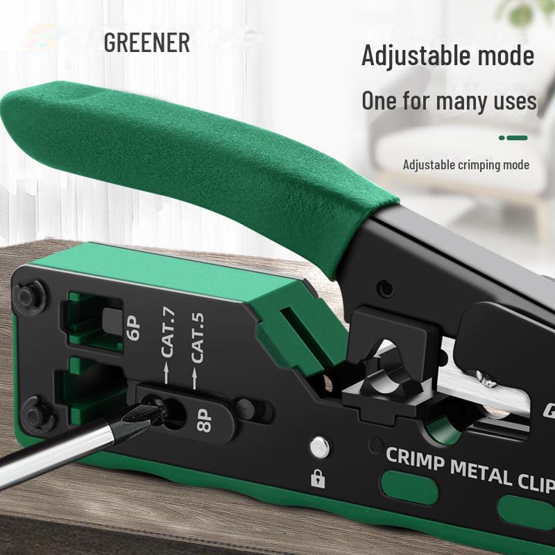 Green Forest Professional Network Cable Crimping Tool for Universal Super Category 7 Crystal Heads and Terminals