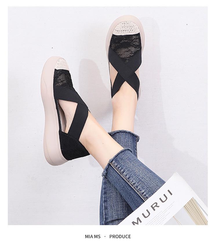 Fisherman Shoes Women's New Flat-bottomed Lace Thick-soled Trendy Bag Head Sandals