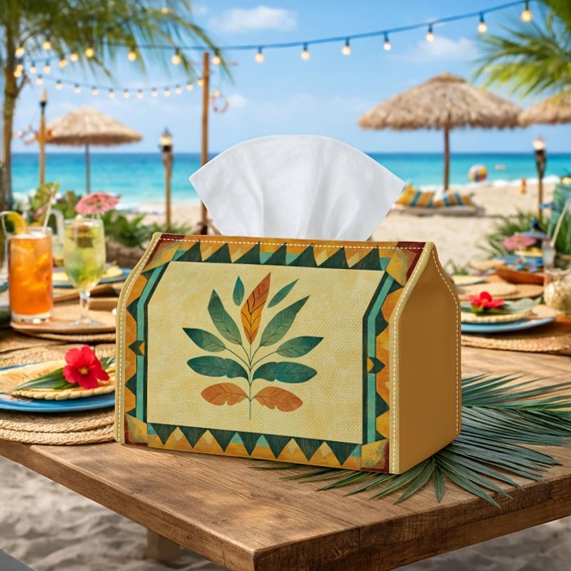1pc Boho Tribal Tissue Box & Napkin Holder - Bohemian Suitable for Living Room,, Party Decor, Durable Polyester Napkin Dispenser with Boho Decorations