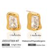 Design Sense 18K Gold, Black Zircon Square Earrings and Ear Jewelry