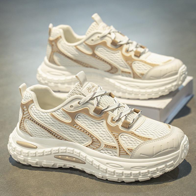 2025 new men's shoes summer mesh breathable men's comfortable casual shoes platform versatile dad shoes sports trendy shoes