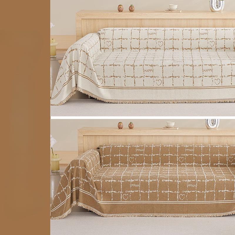 

Большое квадратное полотенце для дивана из синели, современный минималистичный чехол для дивана, ткань, универсальный чехол для дивана Four Seasons, нескользящая сетка в виде шахматной доски 180*130