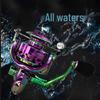 Chameleon Colorful Long Cast Metal Spinning Reel with Micro-Jig Shallow Spool for Asp and Bass Fishing