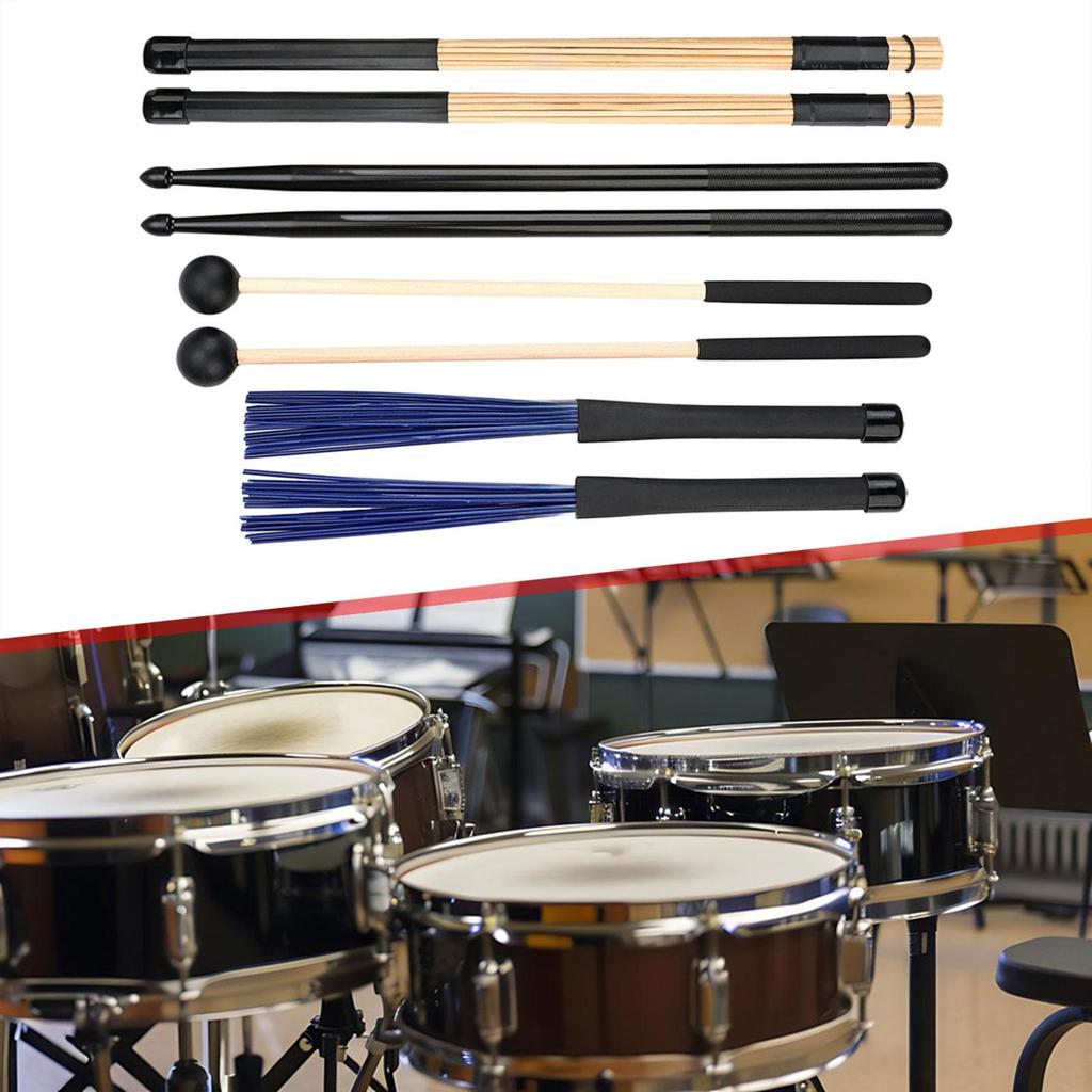 5 PCS/Set Drumstick Case Instrument Bag Handheld Drumstick Storage with Cleaning Brushes for Acoustic Drummer Drums Folk Songs