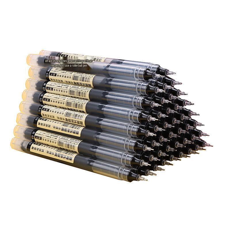 Rychleschnoucí gelové pero s 0,5mm válečkovým hrotem, velká kapacita, černý inkoust, ideální pro podepisování, do kanceláře a na zkoušky.