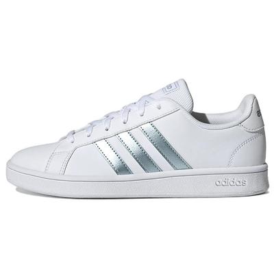 Grand Court Base White Vision Metallic Women Sneakers Cloud-White Grey-Two GZ8164
