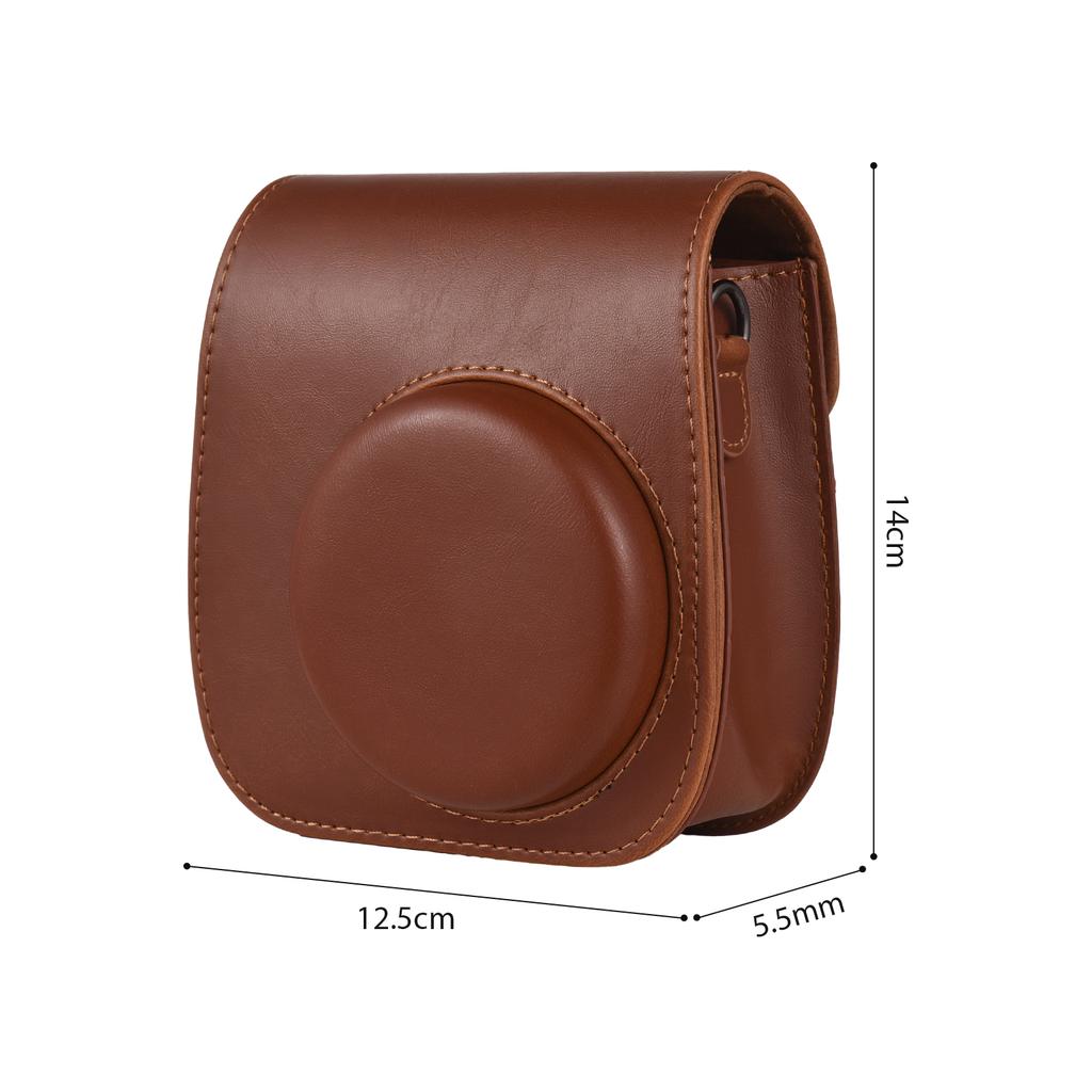 Instant Camera Storage Case Camera Bag PU Leather Magnetic Buckle with Shoulder Strap Compatible with Fujifilm Instax