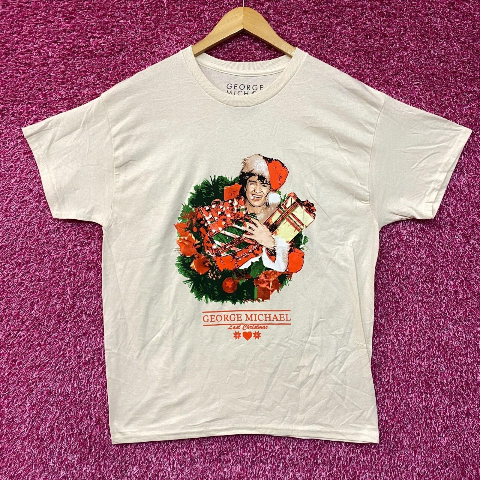 George Michael Last Christmas Portrait 100% Cotton T-shirt Mens Tees Top 2XL