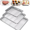 New 304 Stainless Steel Stainless Steel Baking Tray Oil Filter Removable Cooling Rack BBQ Tray Baking Cake Pan Kitchen Use