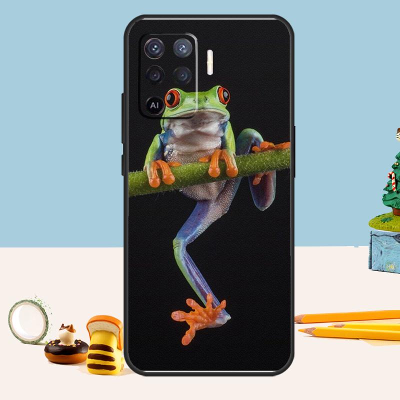 Green Frog Wildlife Case For Oppo A5 A6 Pro A15 A16 A76 A96 A17 A57 A98 A58 A78 A18 A38 A54 A74 A94 A40 A60 A80
