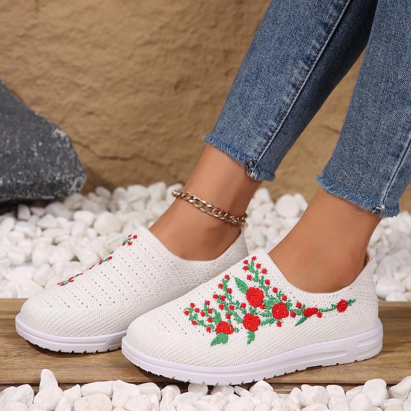 Fashion 2024 Women Sneakers Breathable Floral Comfort Soft Solid Color Fashion Lightweight Shoes for Women