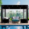 420 G/m² PVC Tarpaulin Transparent with Zip, Waterproof Tarpaulin for Outdoor Furniture, Porch, Pergola