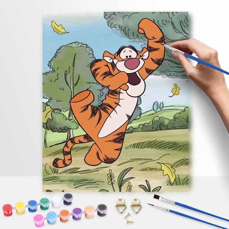 Disney Oil Painting Kit Painting Art Tigger Bedroom Wall Decoration Handmade Diy Gift