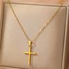 Stainless Steel Necklace Cross Pendant Hip-hop Street Fashion Trendy Men and Women Fashion Jewelry Party Outing Play Collocation