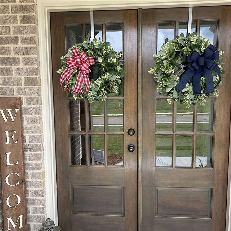 ABWR-2X Eucalyptus Wreath Farmhouse Decor, Green Wreath Front Door Farmhouse Artificial Wreath Spring Summer Greenery Wreath