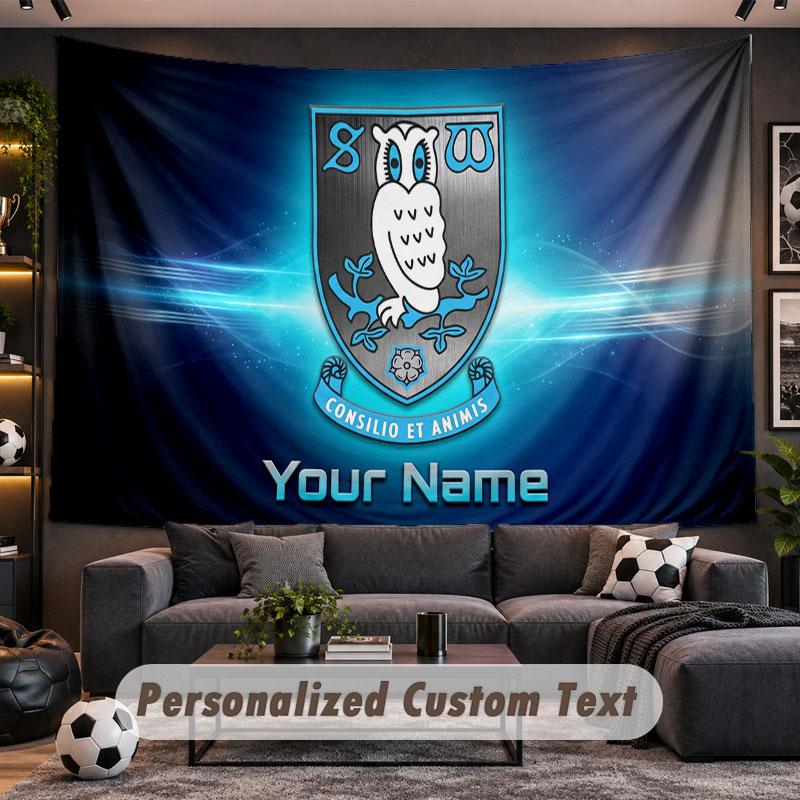 Wall Hanging Tapestry Custom NameSheffield Wednesday FC Pattern Personalized Printed Fabric Wall Decor