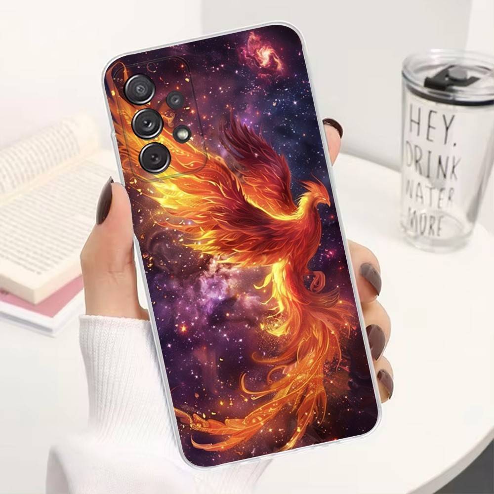 Cool Phoenix For Samsung A51,30,71,S9,Ultra,Lite,S23,20,FE,22,21,PIus,10,Transparent, Silicone Case